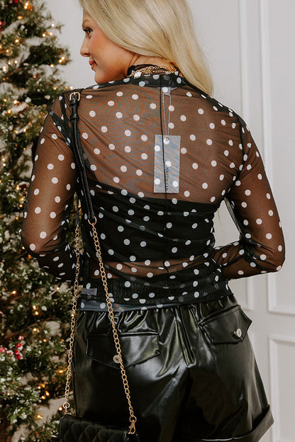 Chic City Spots Mesh Top