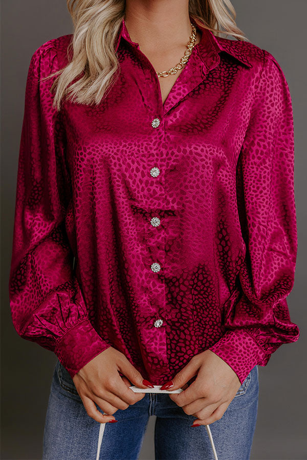 Champagne Agenda Jacquard Button Up Top