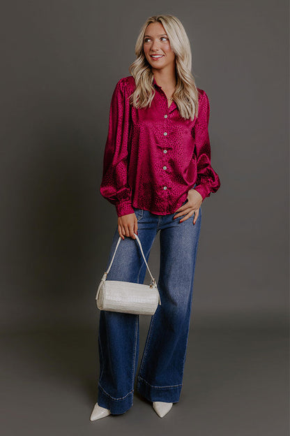 Champagne Agenda Jacquard Button Up Top