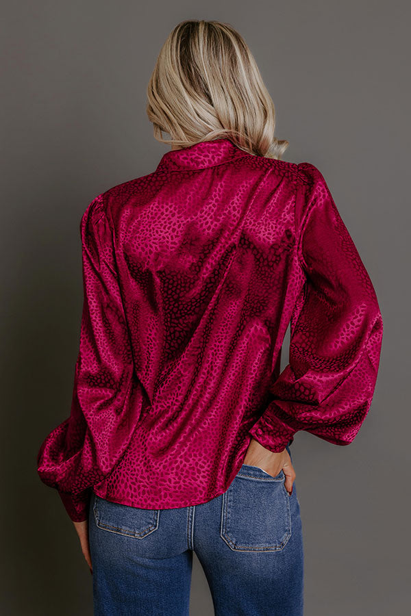 Champagne Agenda Jacquard Button Up Top