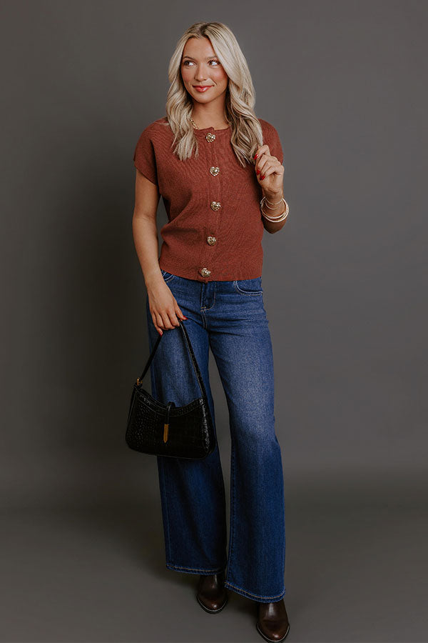 Heartfelt Moment Knit Button Up Top