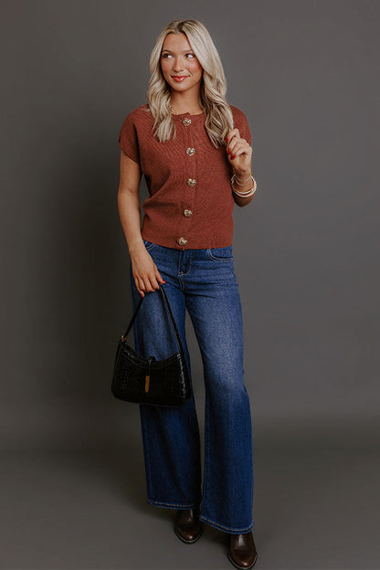 Heartfelt Moment Knit Button Up Top