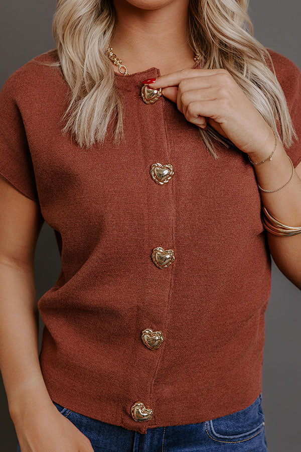 Heartfelt Moment Knit Button Up Top