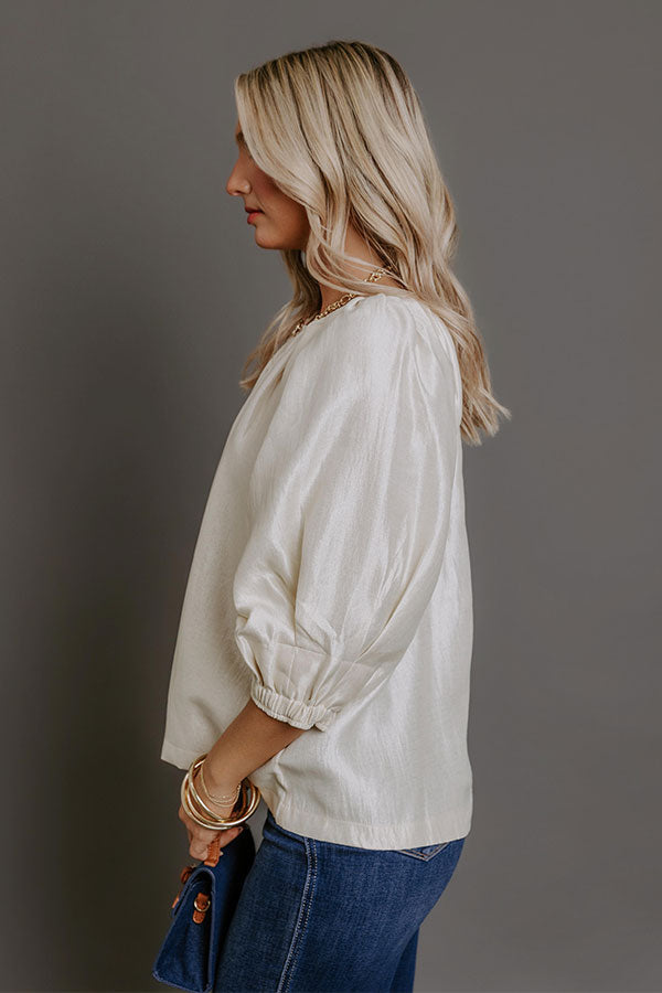 Social Chic Shift Top in Cream
