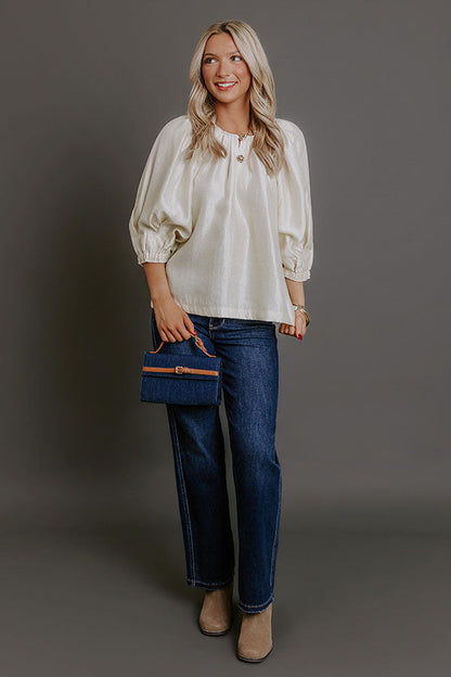 Social Chic Shift Top in Cream