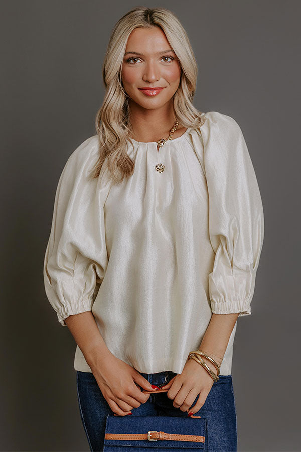 Social Chic Shift Top in Cream