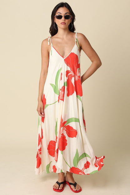 Coral Crush Maxi Dress