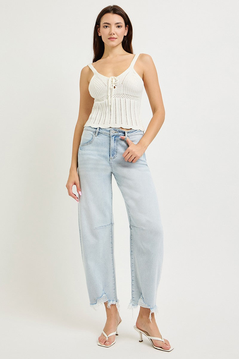 Risen High Rise Barrel Jeans