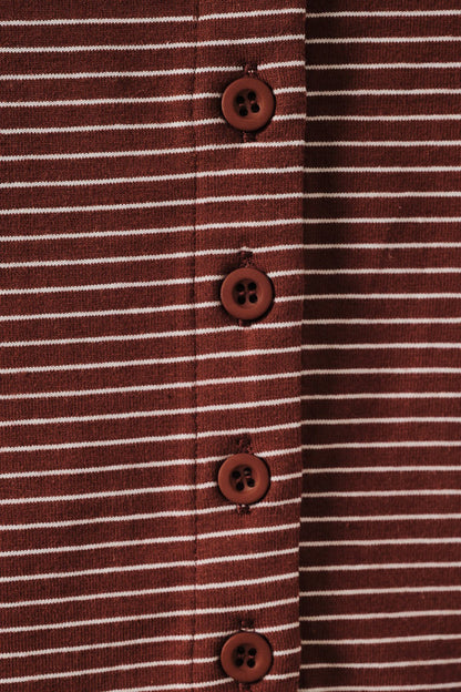 Striped Knit LS Button Up Cardigan