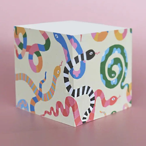 Colorful Snakes Sticky Note Cube