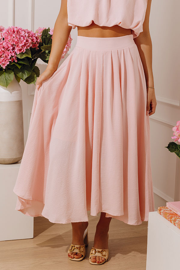 Social Brunch High Waist Midi Skirt
