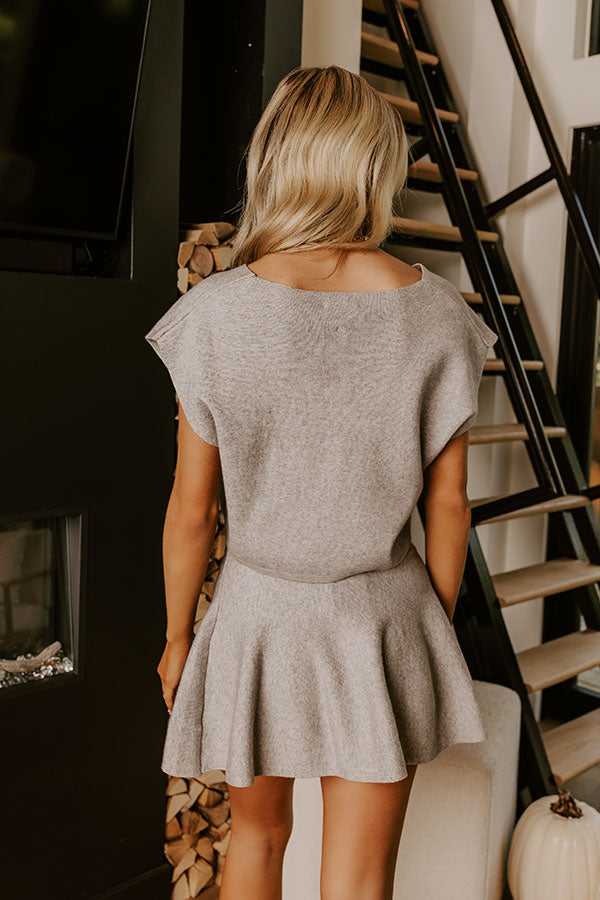 Chic A La Mode Knit Top in Grey