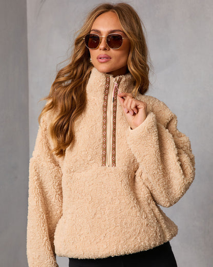 Cold Embrace Teddy Quarter Zip Sweatshirt