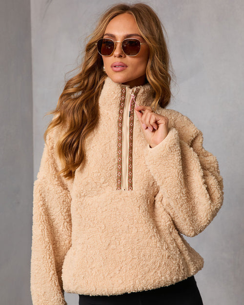 Cold Embrace Teddy Quarter Zip Sweatshirt