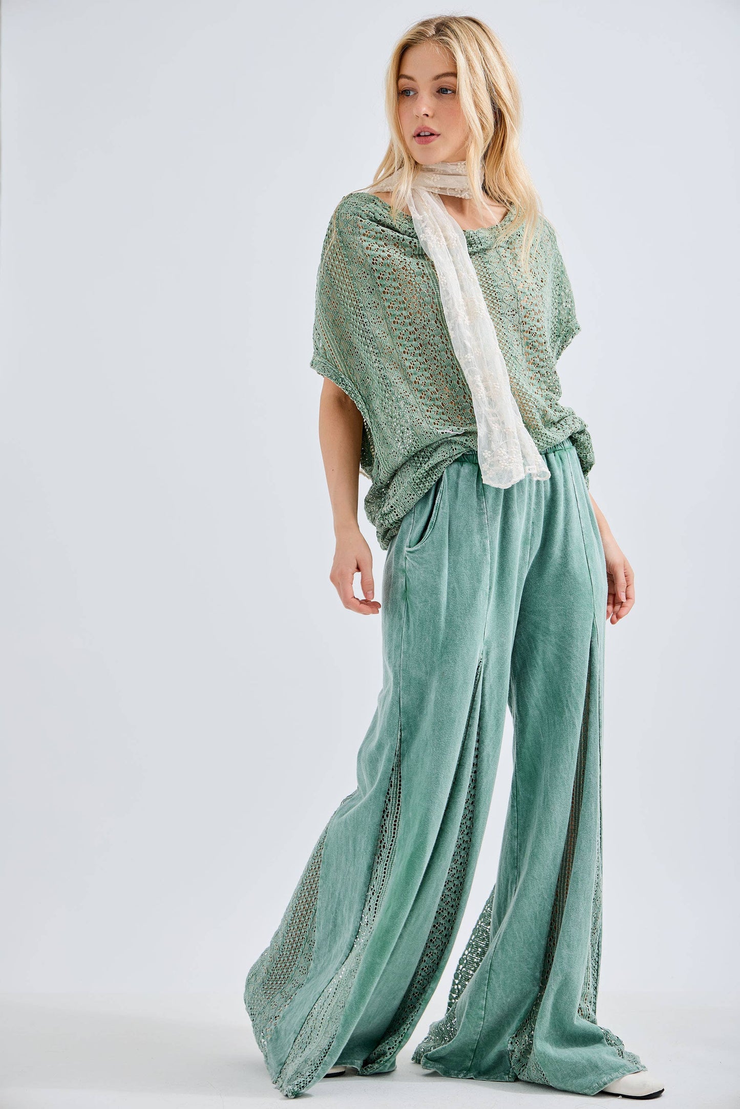 Boho Breeze Lace Flare Pants