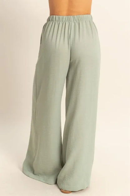HYFVE Elasticized Waist Wide Leg Pants