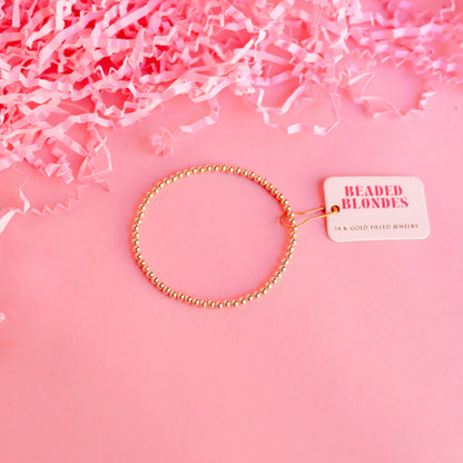 3mm Gold Beaded Bracelet