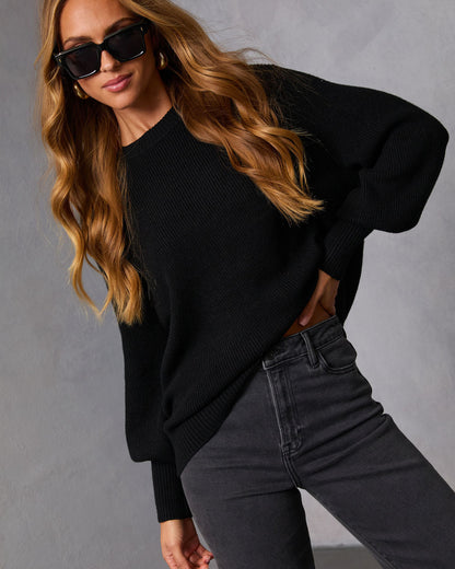 Baby It's You Knit Balloon Sleeve Pullover Sweater