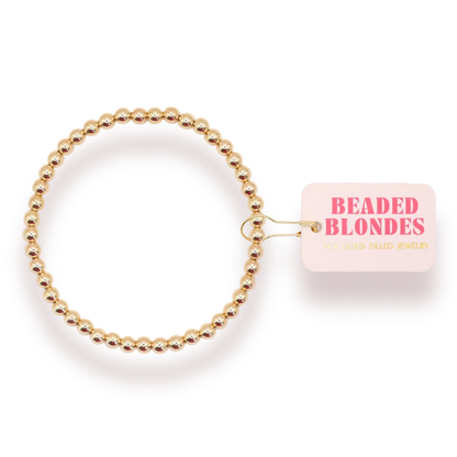 4mm Gold Beaded Bracelet
