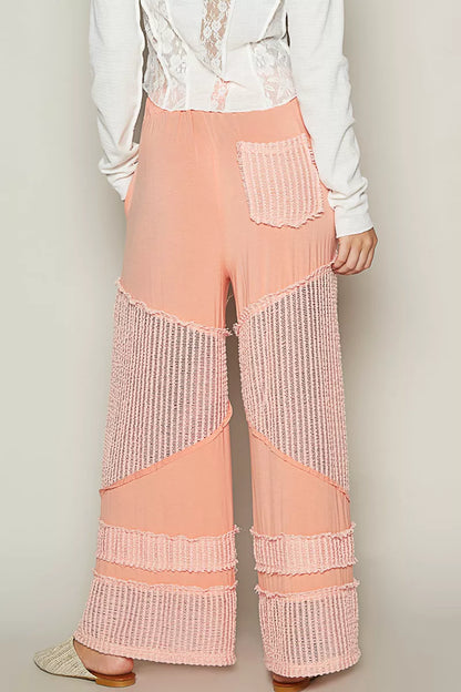 POL Drawstring Elastic Waistband Wide-Leg Pants