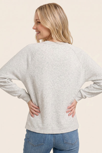 Half Snap Button Sweatshirt
