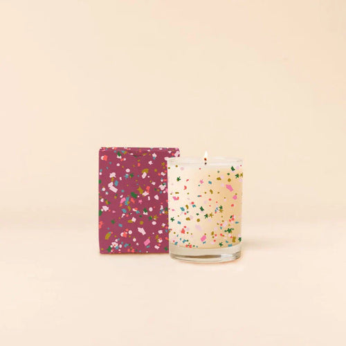 Confetti Crack Rocks Glass Candle