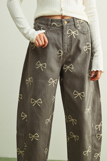 Coquette Charm Barrel Jeans