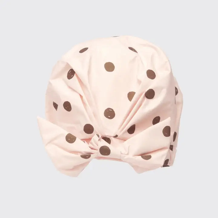 Blush Dot Luxury Shower Cap
