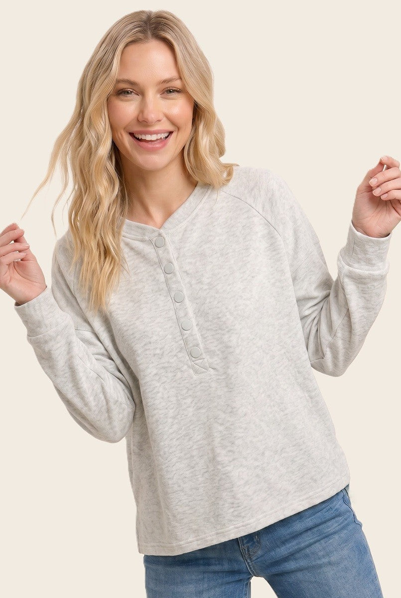 Half Snap Button Sweatshirt