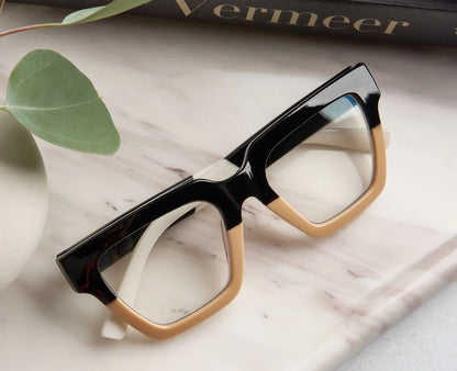 Black/Tan Take A Bow Blue Light Glasses