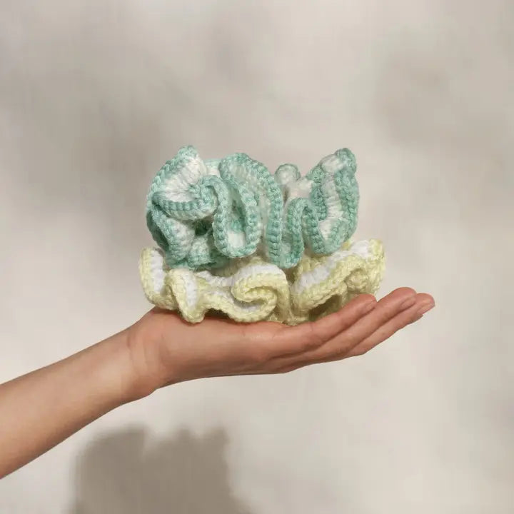 Butter Yellow Crochet Scrunchie