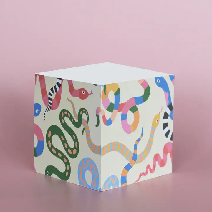 Colorful Snakes Sticky Note Cube
