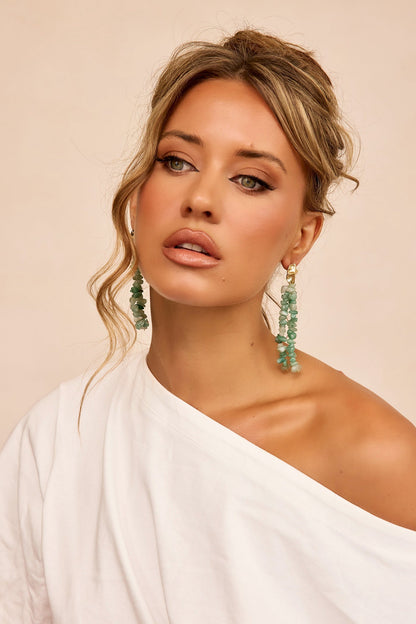 Verdant Drift Earrings - Green