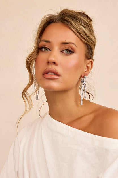 Twirl Midnight Drop Earrings - Clear