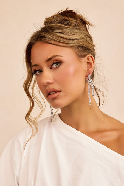 Twirl Midnight Drop Earrings - Clear
