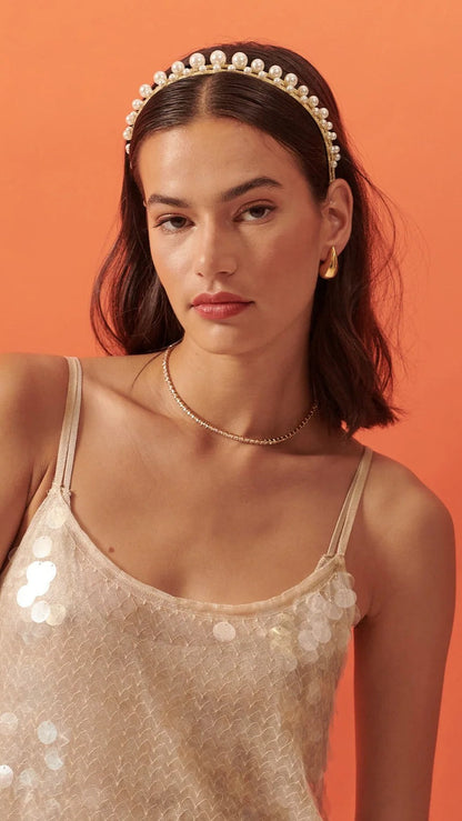 Diva Pearl Statement Headband - Pearl