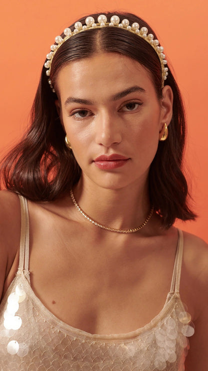 Diva Pearl Statement Headband - Pearl