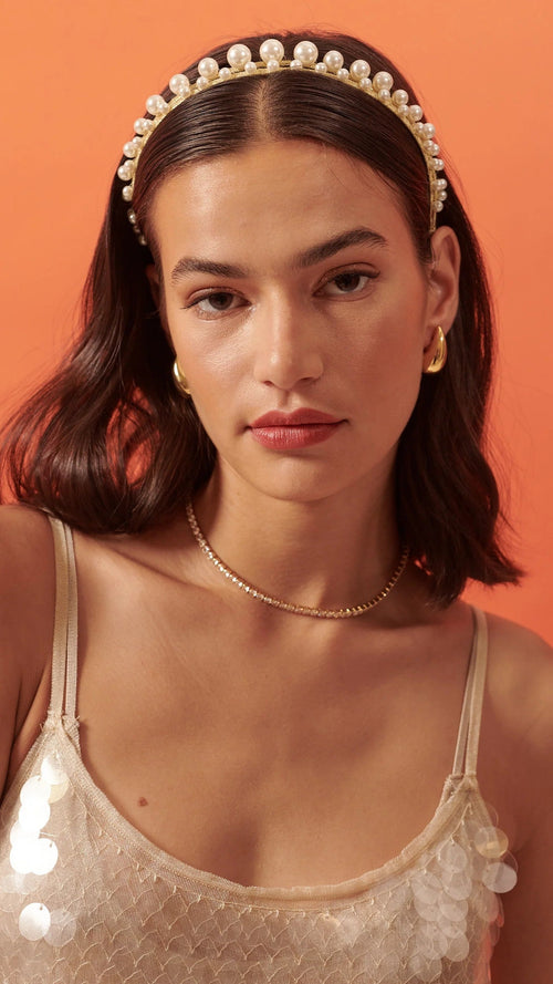 Diva Pearl Statement Headband - Pearl