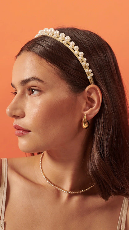 Diva Pearl Statement Headband - Pearl