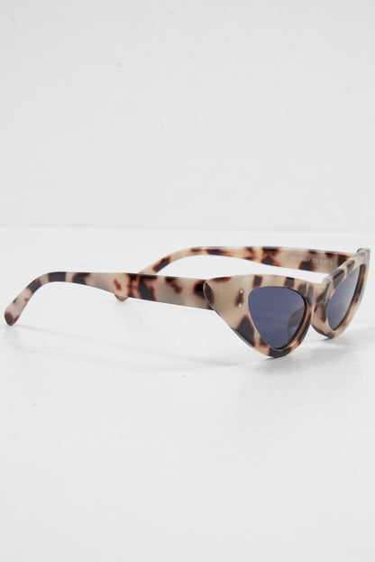 Beige Leopard Slim Cat Eye Sunglasses - Maribel
