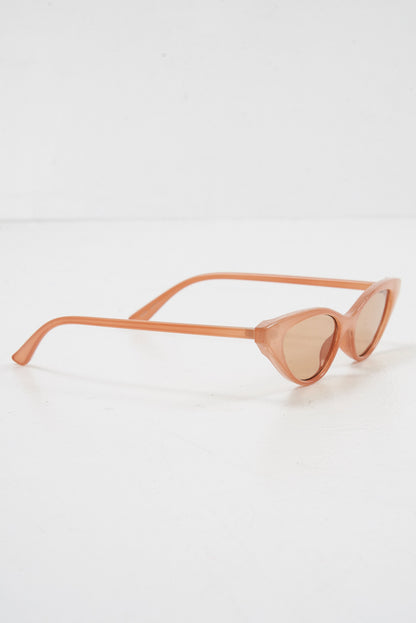 Beige Tinted Lens Mini Cat Eye Sunglasses - Ezrie