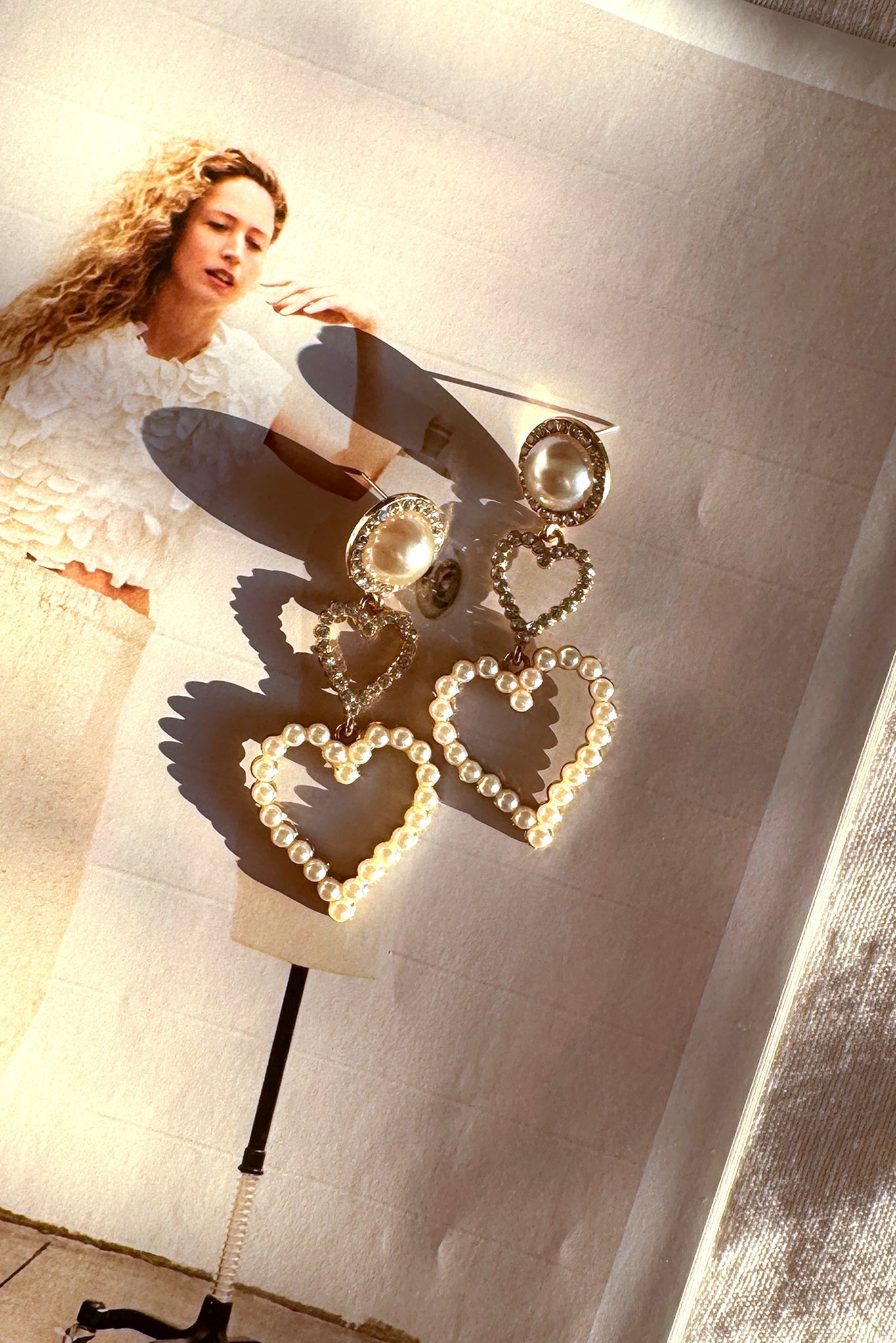 Heart Pearl Earrings
