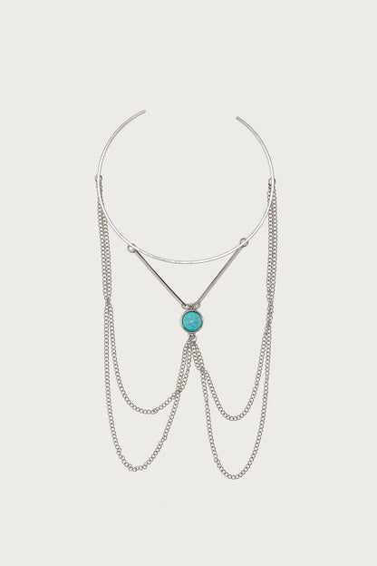 Drop Chain Gemstone Arm Cuff