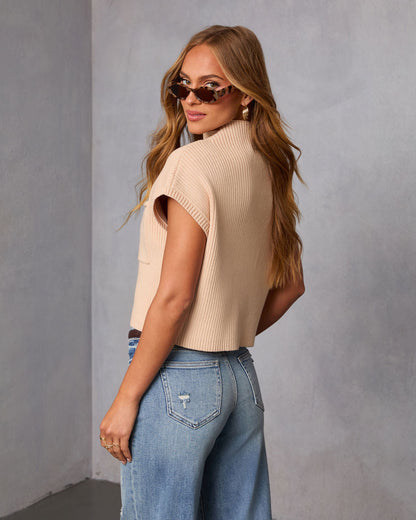 Brooke Mock Neck Short Sleeve Sweater