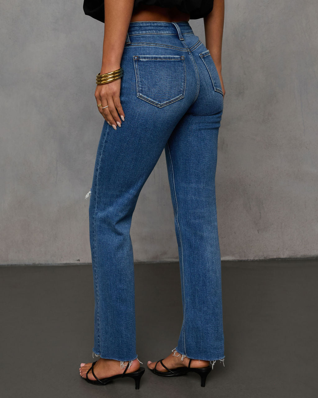 Elodiena Super Stretch Distressed Skinny Jeans
