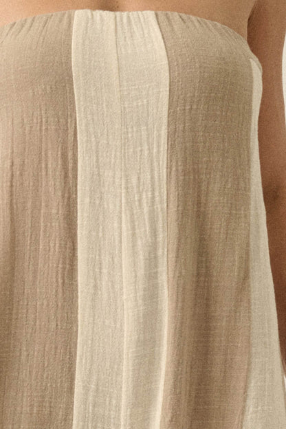Ready to Flow Colorblock Gauze Strapless Jumpsuit