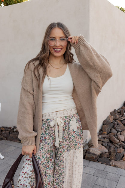 POL Boho Patchwork Crochet Wide-Leg Pants