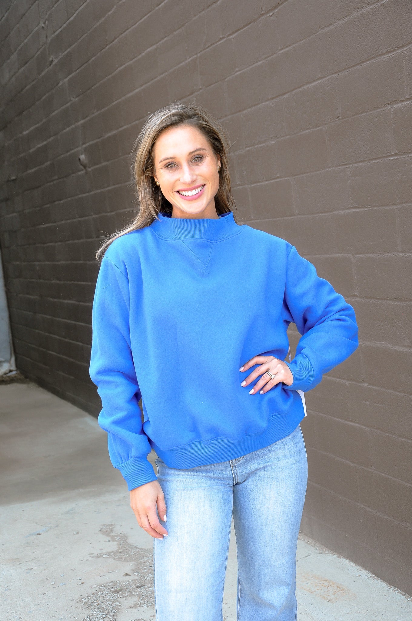 Fleece Wide Neck Sweatshirt