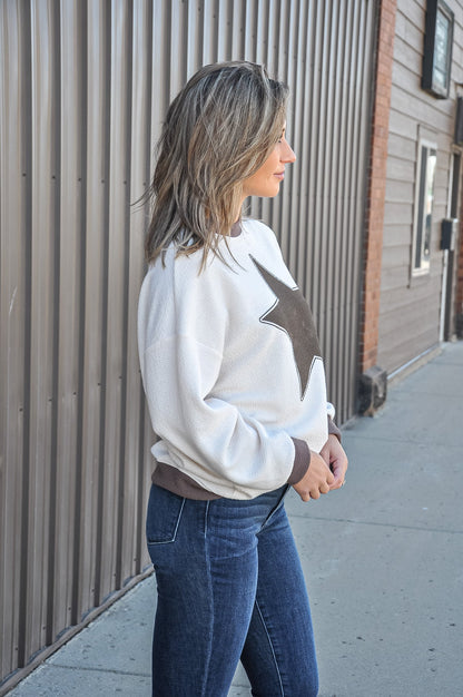 Giant Star Cloudy Knit LS Top
