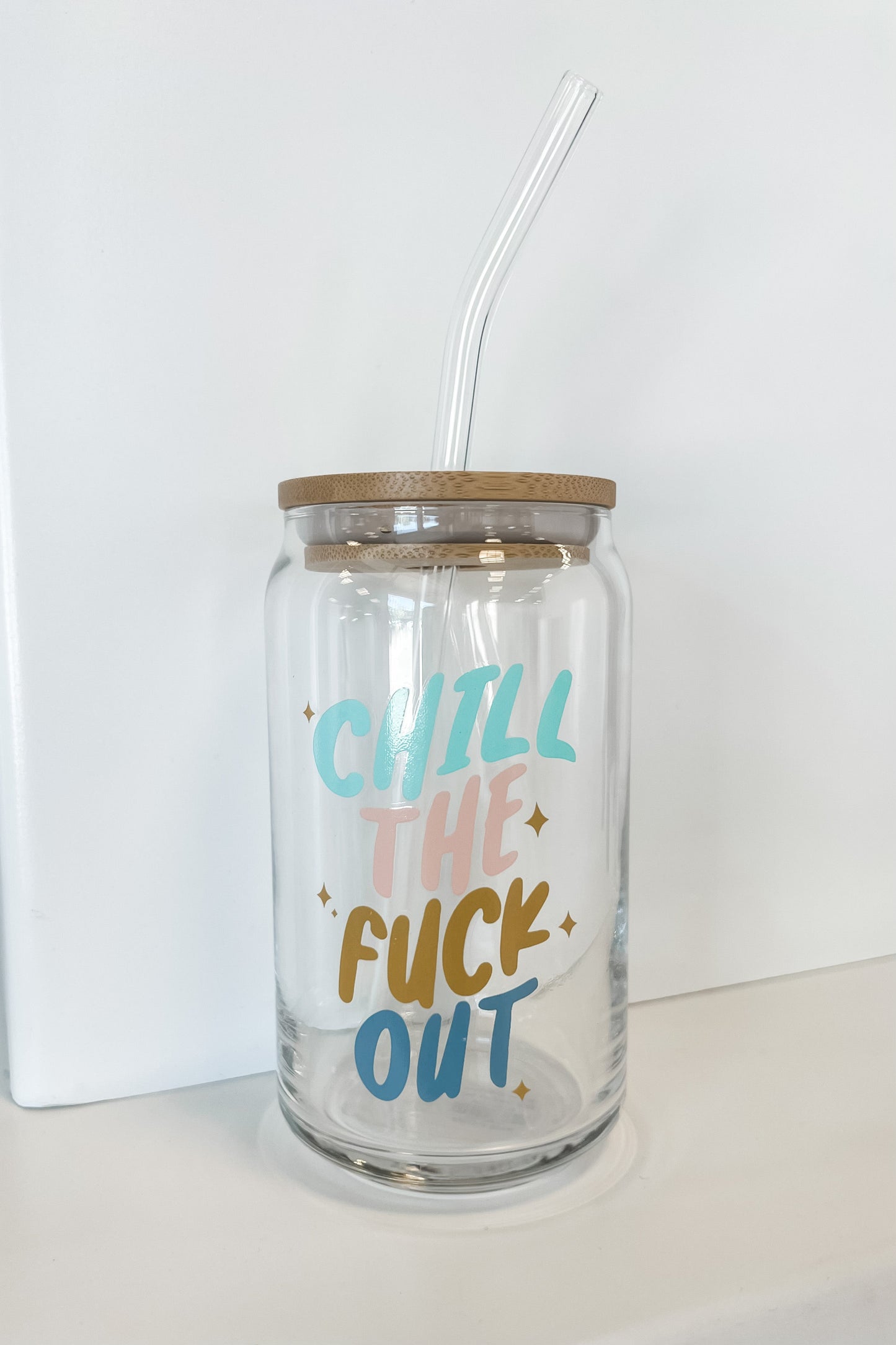 Chill The Fuck Out Beer Can Glass